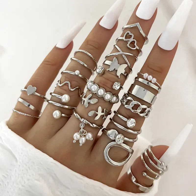 Juego de Anillos Mujer - Set Anillos Ajustables Diseños Variados