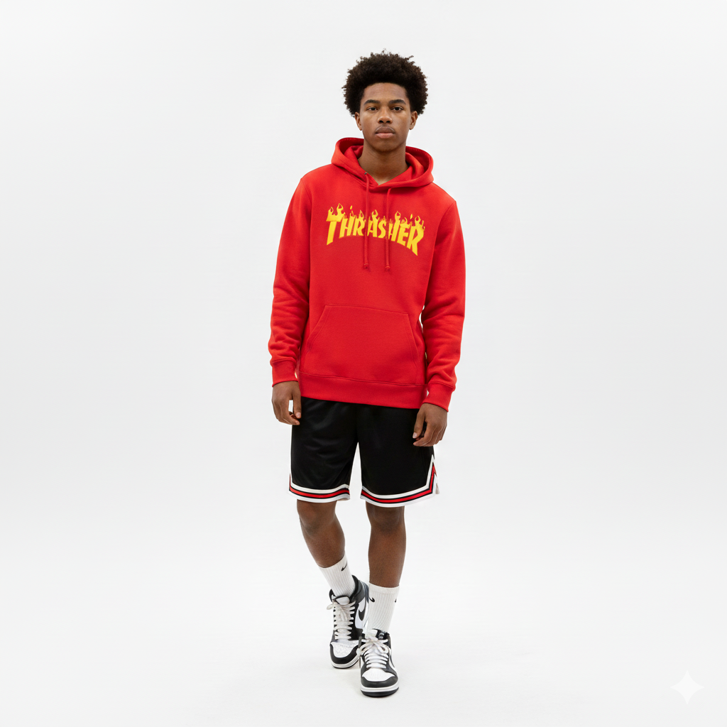 Sudadera Diseño Llamas - Hombre