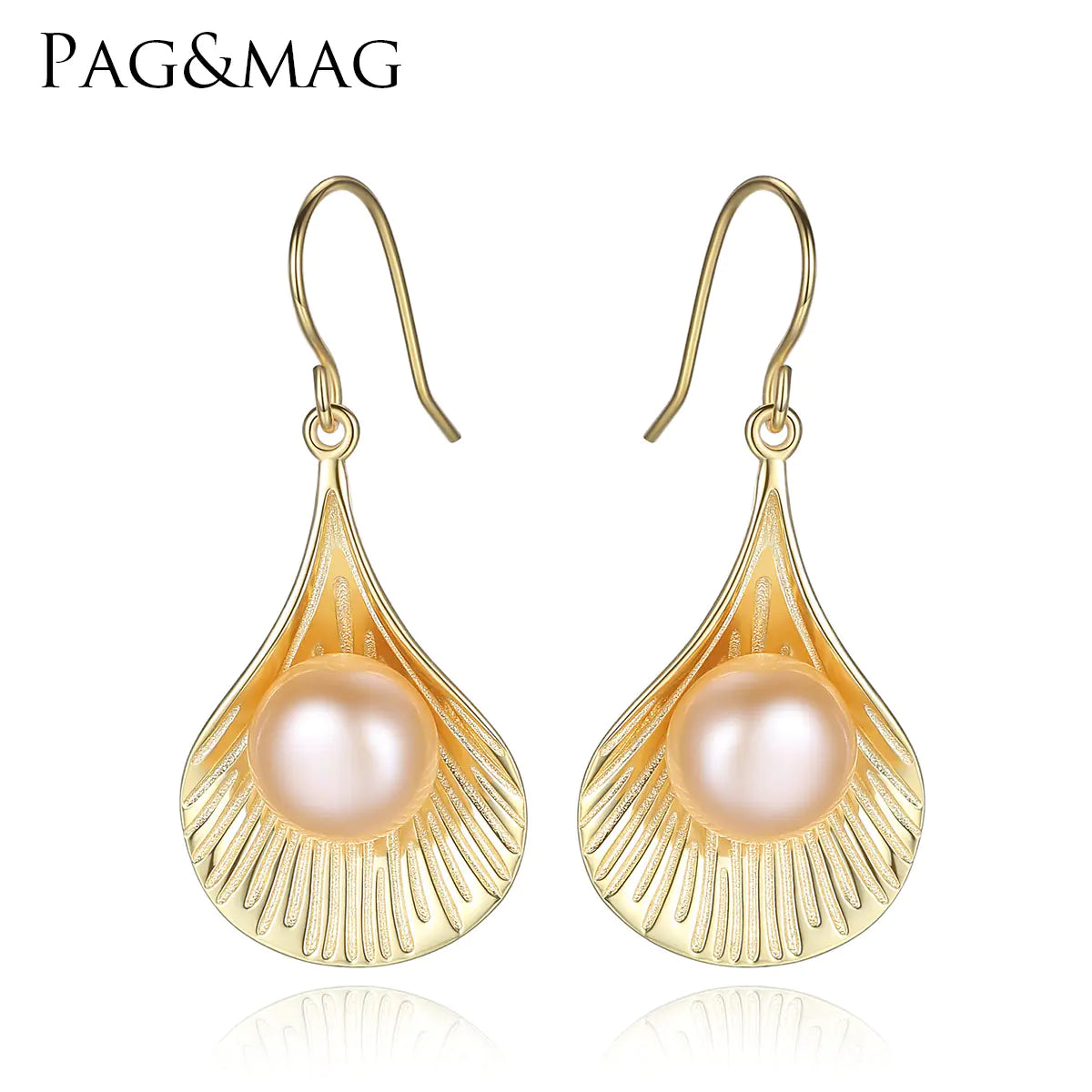 Aretes Perlas Naturales Plata 925 - Diseño Geométrico